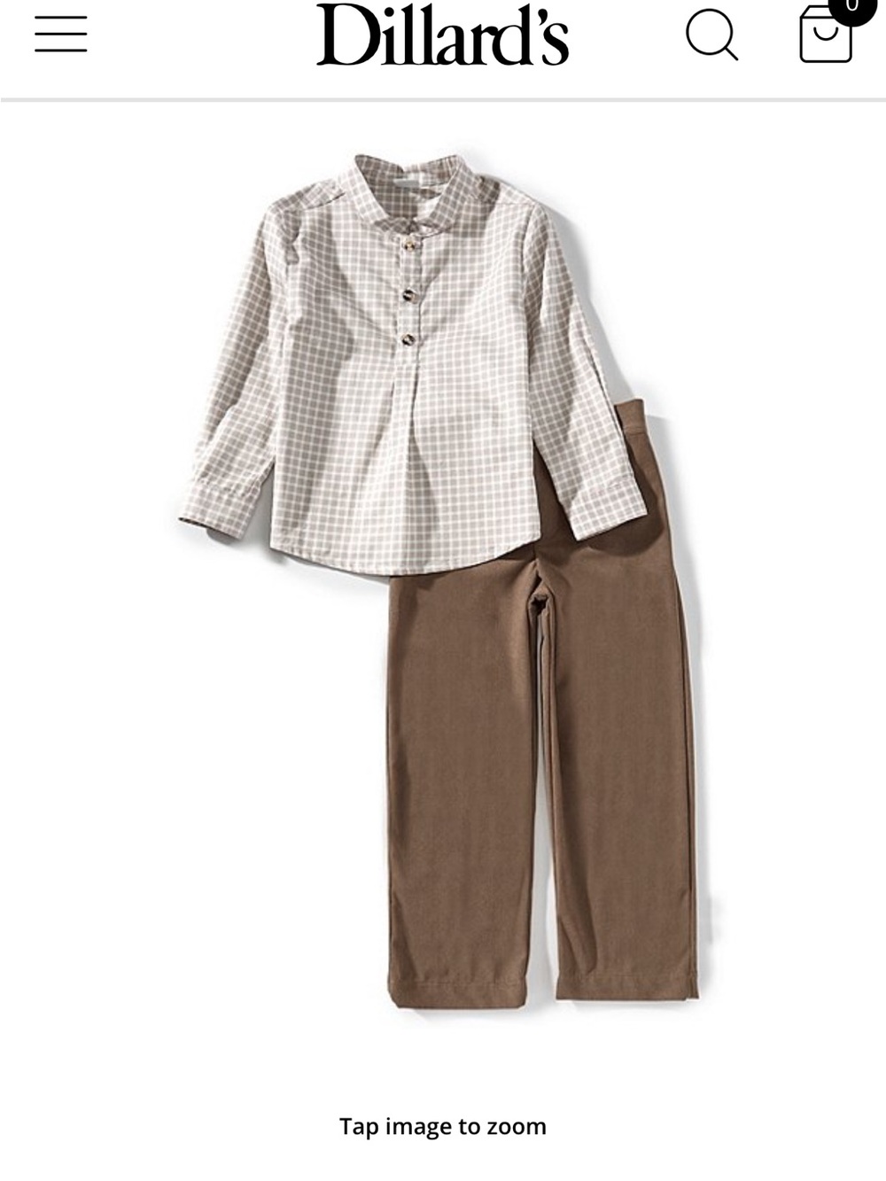 Edgehill Collection boys long sleeve shirt and pants set